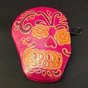Day of the Dead Dia De Los Muertos sugar skull coin purse leather
